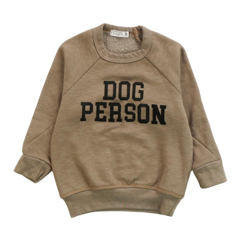 Longsleeve Crew – Dog Person – Light Brown