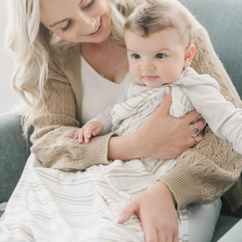Stretchy Swaddle – Taupe Stripe