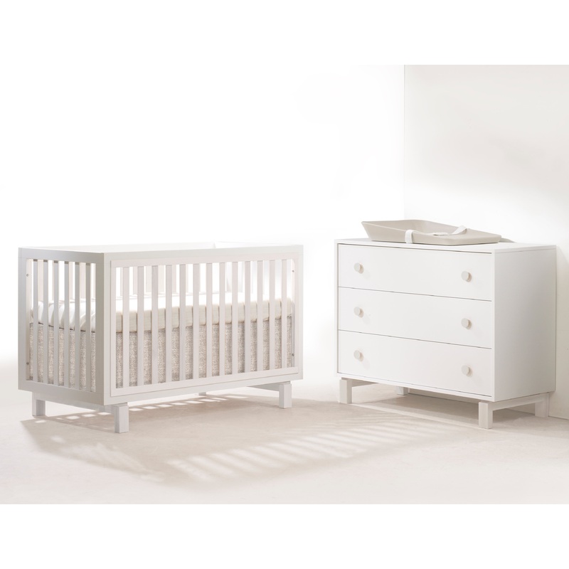Tulip Juvenile Bjorn Classic Crib and 3 Drawer Dresser Dresser – White