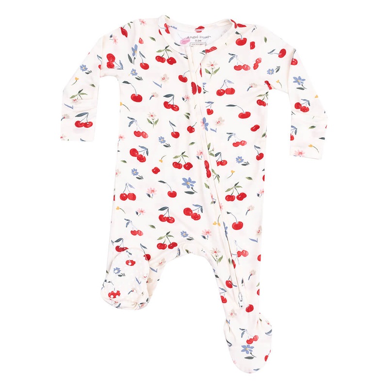 ADR 2 Way Zipper Footie Watercolor Cherries + Gingham