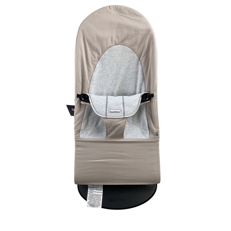 BabyBjorn Bouncer Balance, Beige/Grey, Black Frame