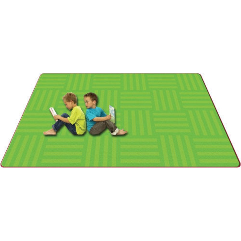 Tone-on-Tone Solids Carpet, Hash Tag Design, 6′ x 8’4″ Rectangle, Lime