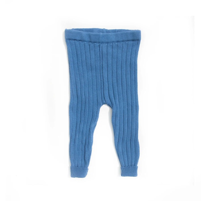 Tun Tun (Peru) – Pima Cotton Knit Leggings – Blue