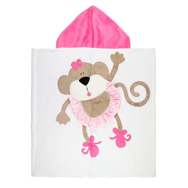 Big Towel White/Hot Pink Ballerina Monkey