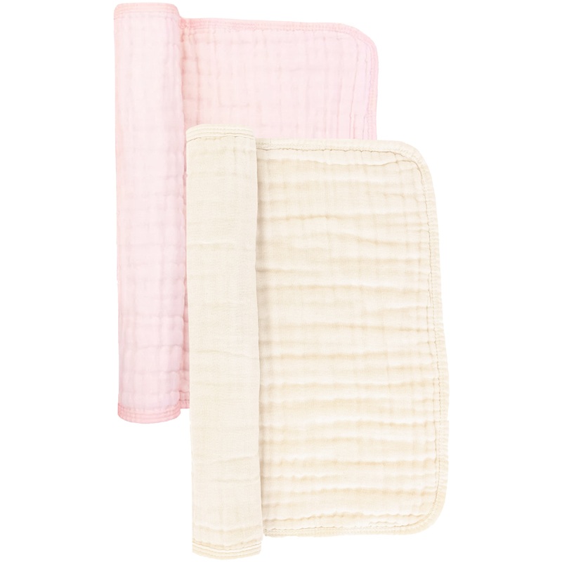 Cloud Muslin Burp Cloth 2 Pack – Blush + Cream