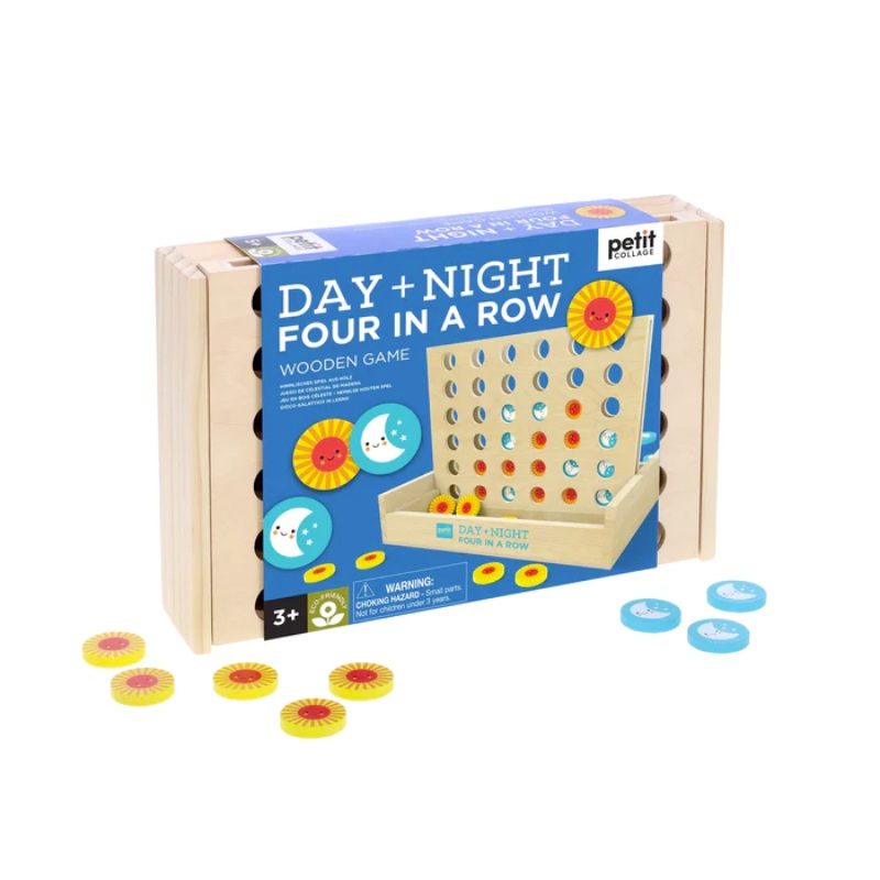 Day + Night Four In A Row Wooden Game