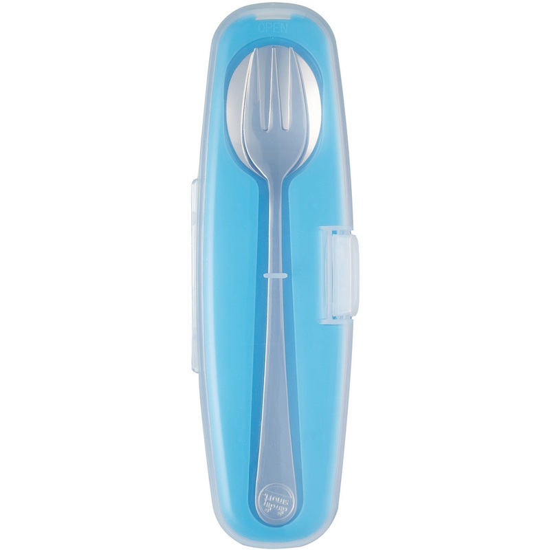 Innobaby Din Din Stainless Spoon & Fork Set – Blue