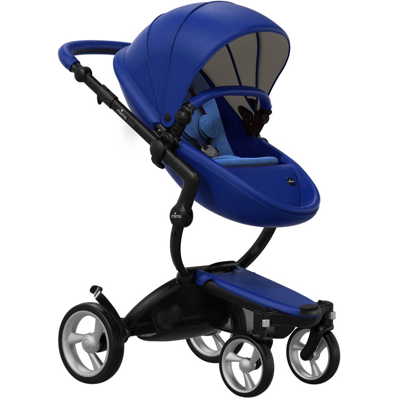 Mima Xari Complete Stroller, Black – Royal Blue / Denim Blue