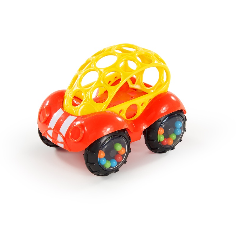 Oball Easy Grasp Rattle & Roll Buggie BPA-Free Push Car Infant Crawling Toy