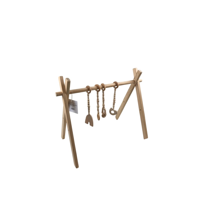 Poppyseed Play Wooden Baby Gym, Natural Wood w/ Natural Toys