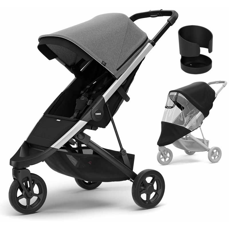 Thule Spring Stroller + Essentials Bundle – Aluminum/Grey Melange
