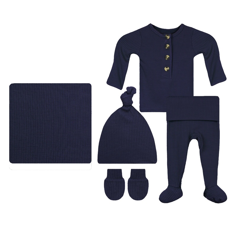 Hayden Ribbed Newborn Hat Bundle (Top + Bottom)