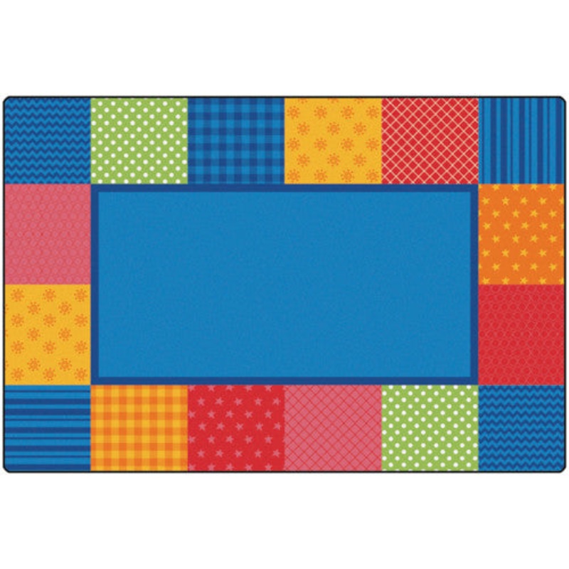 KIDSoft Pattern Blocks Rug, Rectangle, 8′ x 12′, Primary