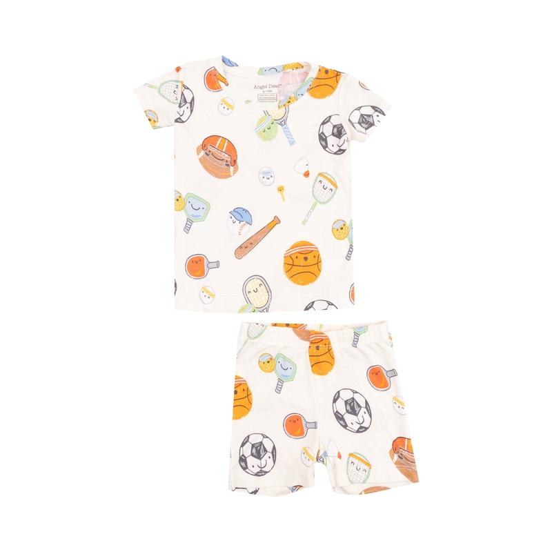 Sports Ball Friends Short Sleeve Short Loungewear Set