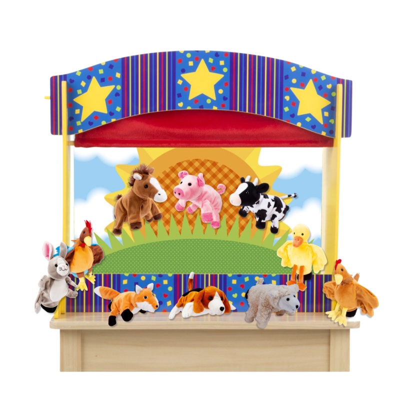 Farmyard Puppet Show Bundle: Farm Animal Puppets & Theater Set