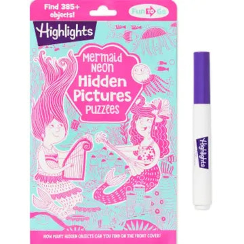 Mermaid Neon Hidden Pictures Puzzles