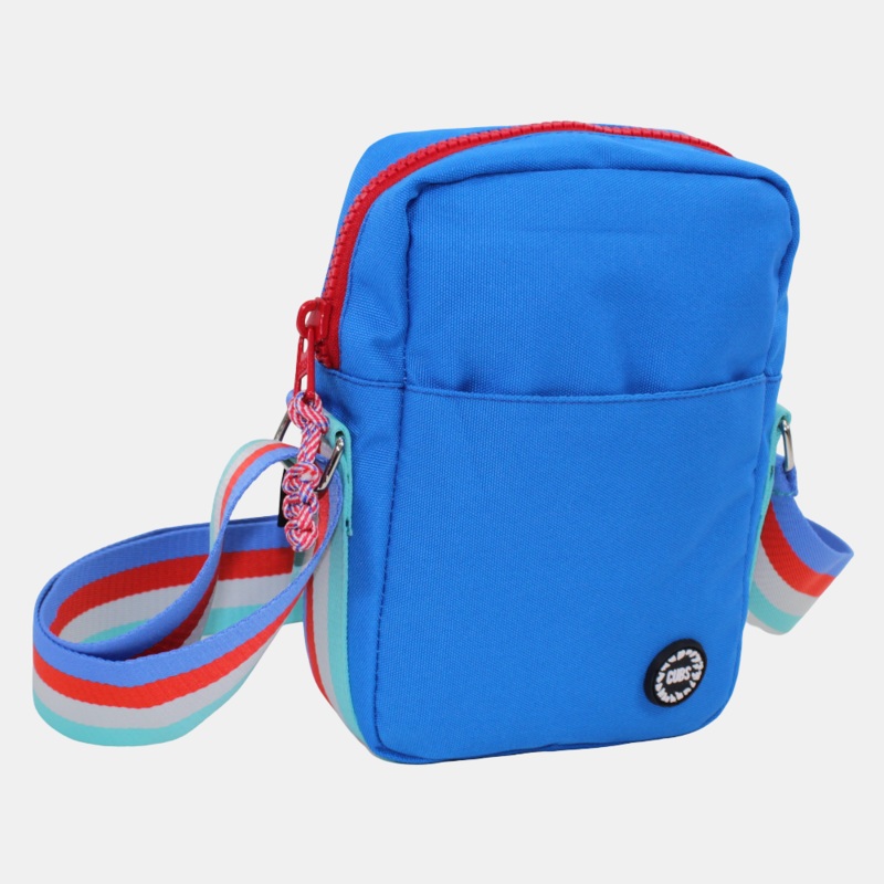 Royal Blue with Red Zipper Cross Body Bag