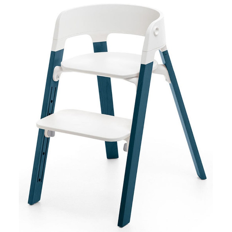 Stokke Steps Chair – White/Midnight Blue