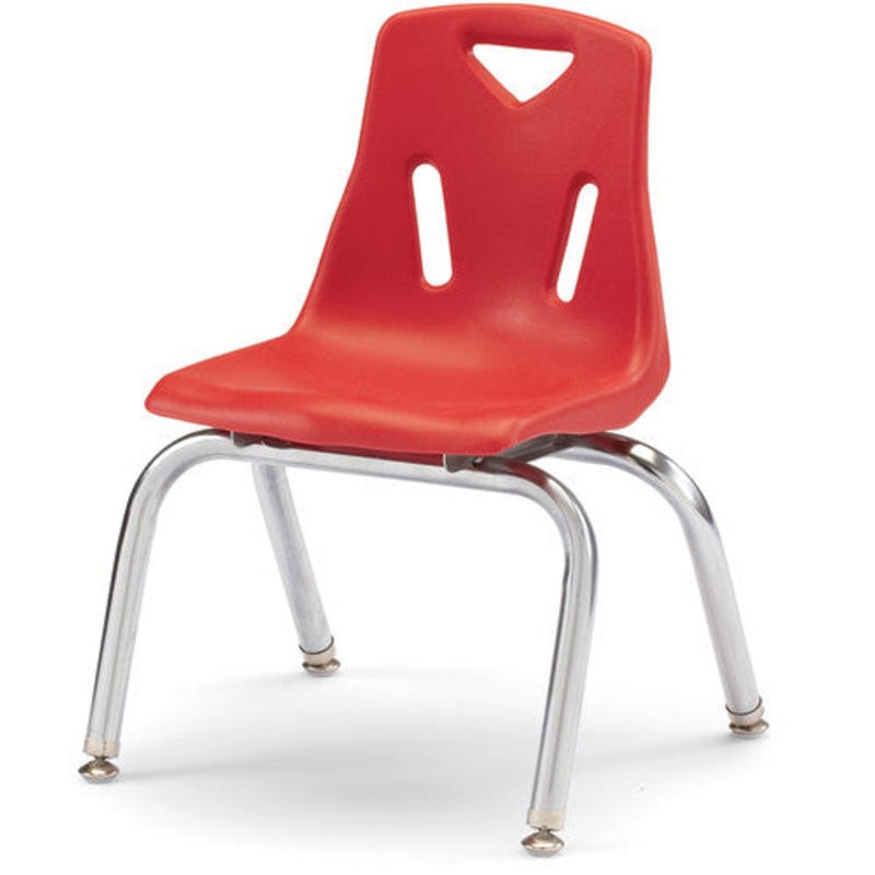 Berries Stacking Chair with Chrome-Plated Legs – 12″ Ht – Red