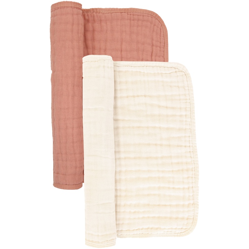 Cloud Muslin Burp Cloth 2 Pack – Rose + Cream