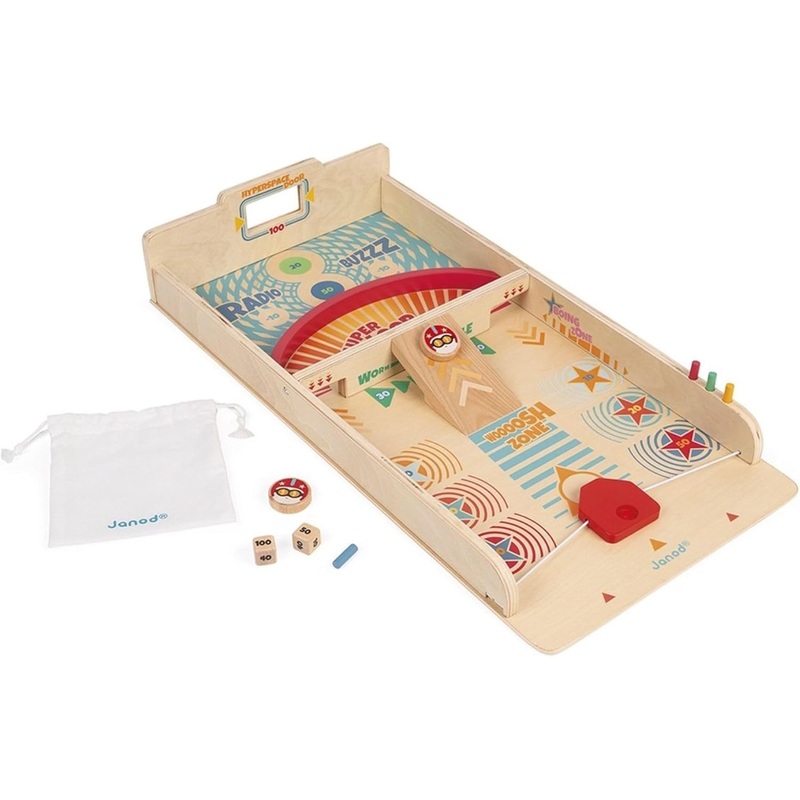 Janod Wooden Classic Shuffleboard Tabletop Game