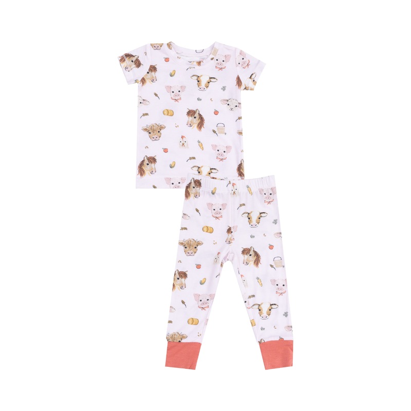 Loungewear Set – Vintage Animal Faces Pink