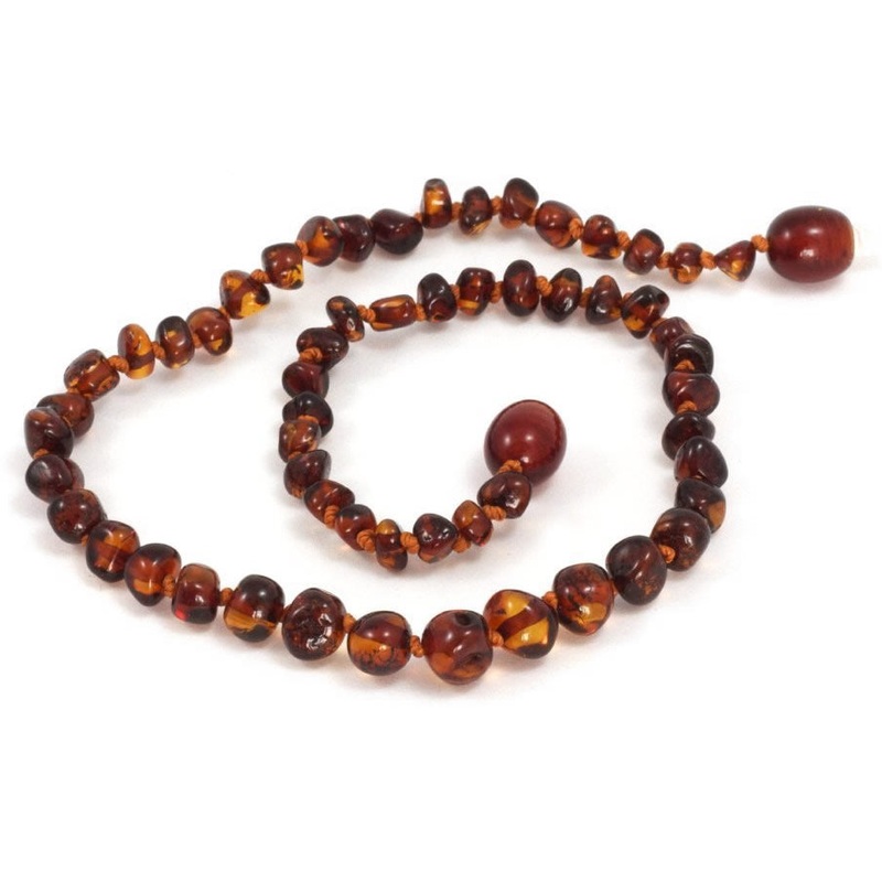 Momma Goose Baroque Teething Necklace, Medium – Light Cherry