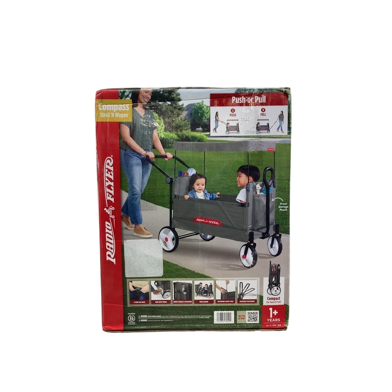 Radio Flyer Compass Kid & Cargo Stroll N Wagon, Gray