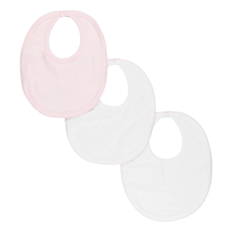 3 Pack Set Bib Dots Pink