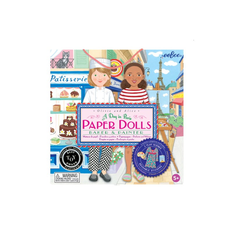 eeBoo A Day In Paris Paper Dolls: Baker & Painter