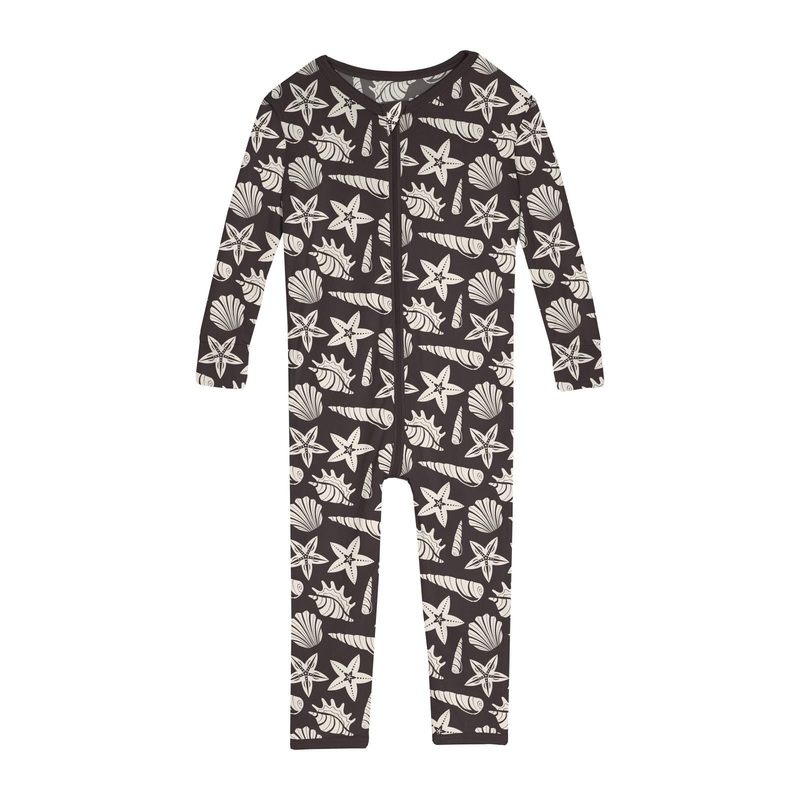 Kickee – Zipper Convertible Sleeper – Midnight Shells + Starfish