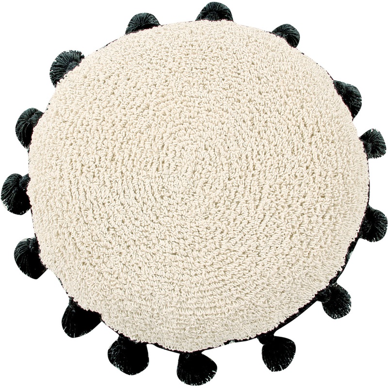 Lorena Canals Circle Cushion – Black (1′ 7”)