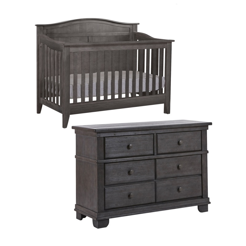Potenza Forever Arch Top Crib + Dresser Bundle