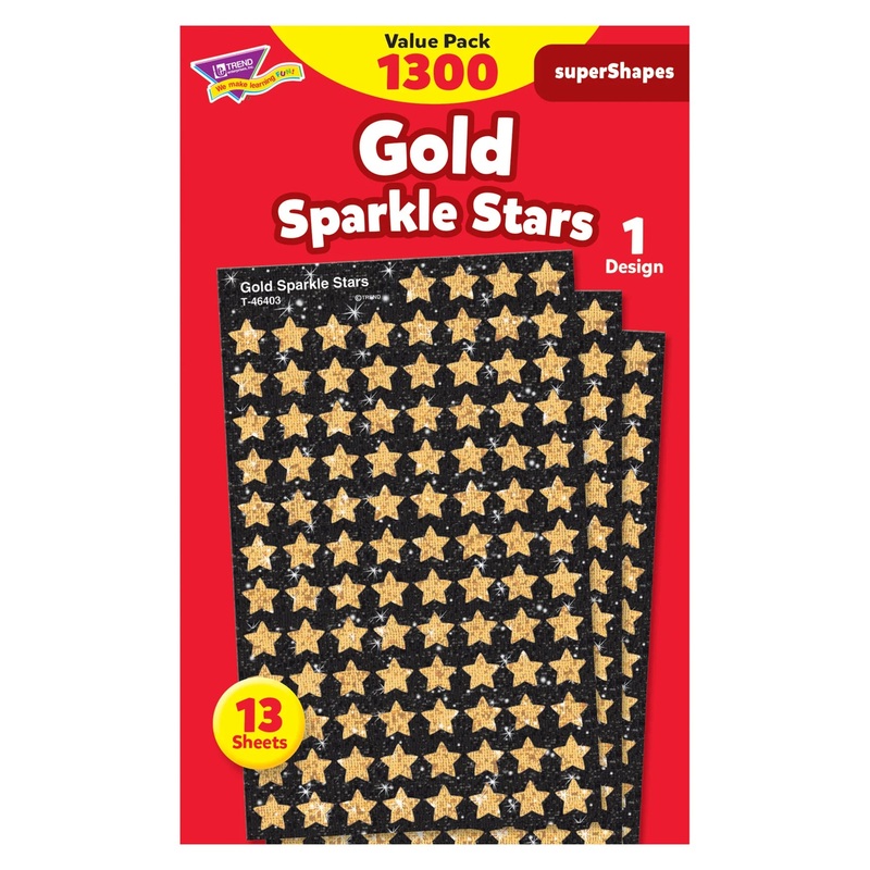 Gold Sparkle Stars superShapes Stickers Value Pack
