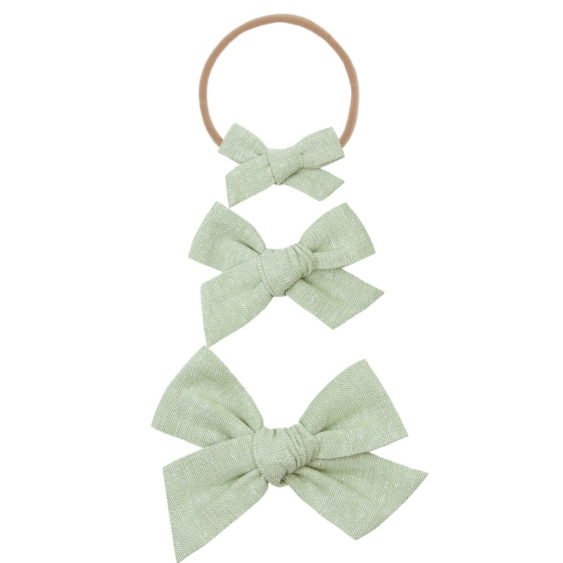 Linen Bow – Sage Headband