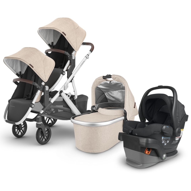 UPPAbaby VISTA V2 Double Stroller + MESA V2 Travel System Bundle with Rumble Seat V2+ – Declan / Jake