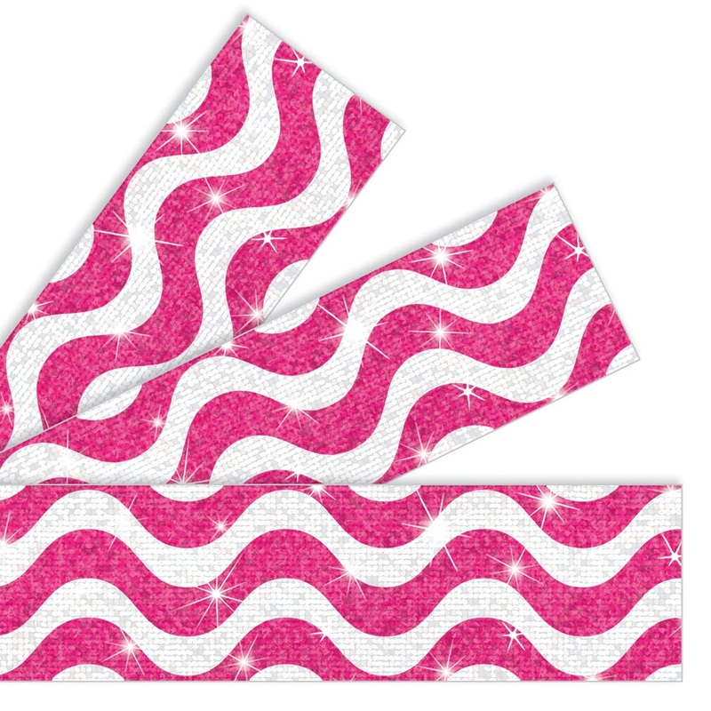 Wavy Pink Bolder Borders  Sparkle Plus