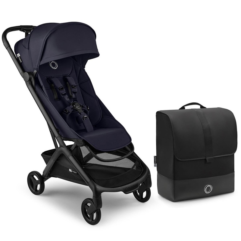 Bugaboo Butterfly 2 Complete Stroller + Travel Bag Bundle – Black / Deep Indigo / Deep Indigo