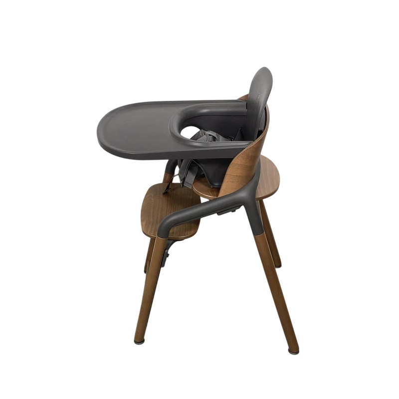 Bugaboo Giraffe High Chair, w/ Grey Baby Set, Warm Wood/Grey