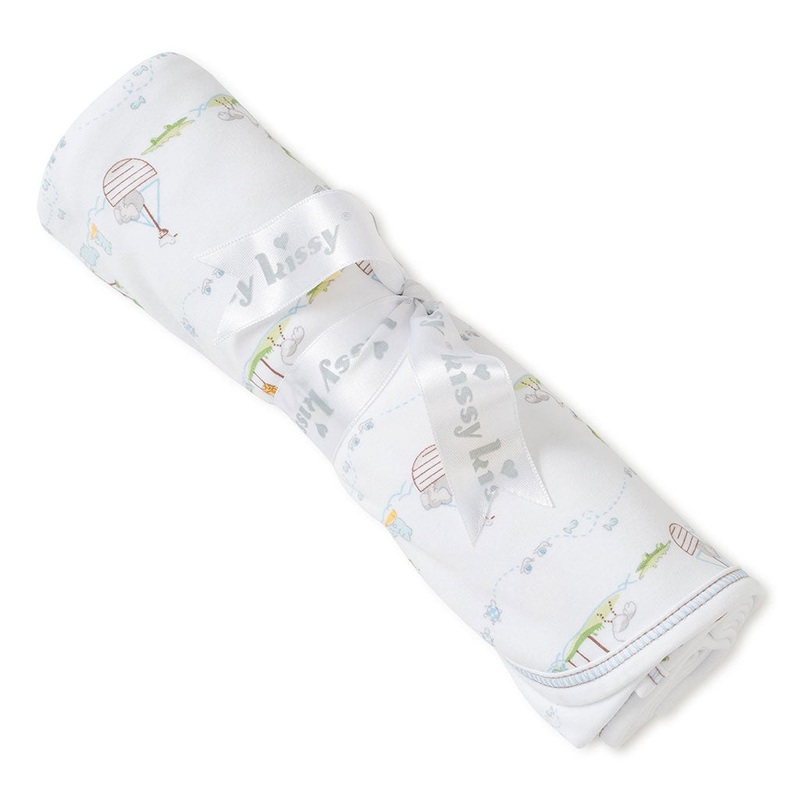 Kissy Kissy Print Blanket Noah’s Blue