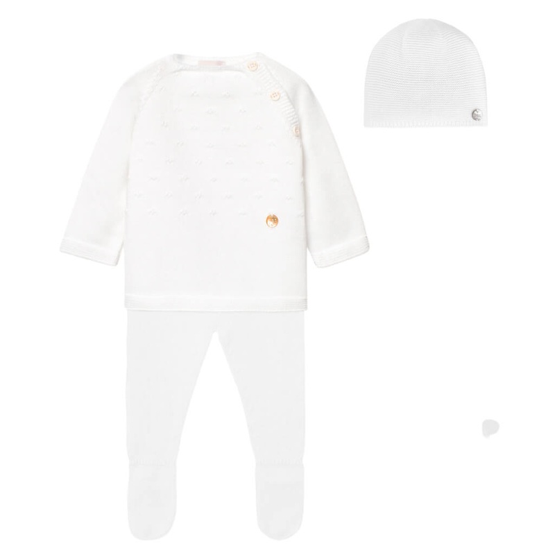 Knit Sweater Set with Cap and Blanket Regalo V25