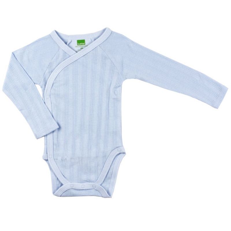 Kushies Long Sleeve Bodysuit, 1-3m – Blue