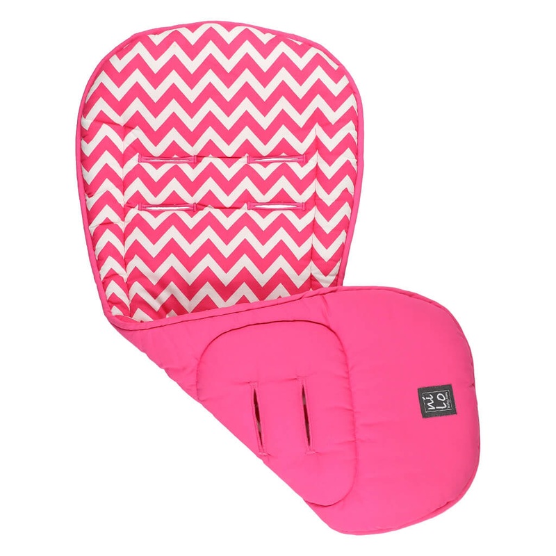 Long Stroller Mat Zig Zag Hot Pink