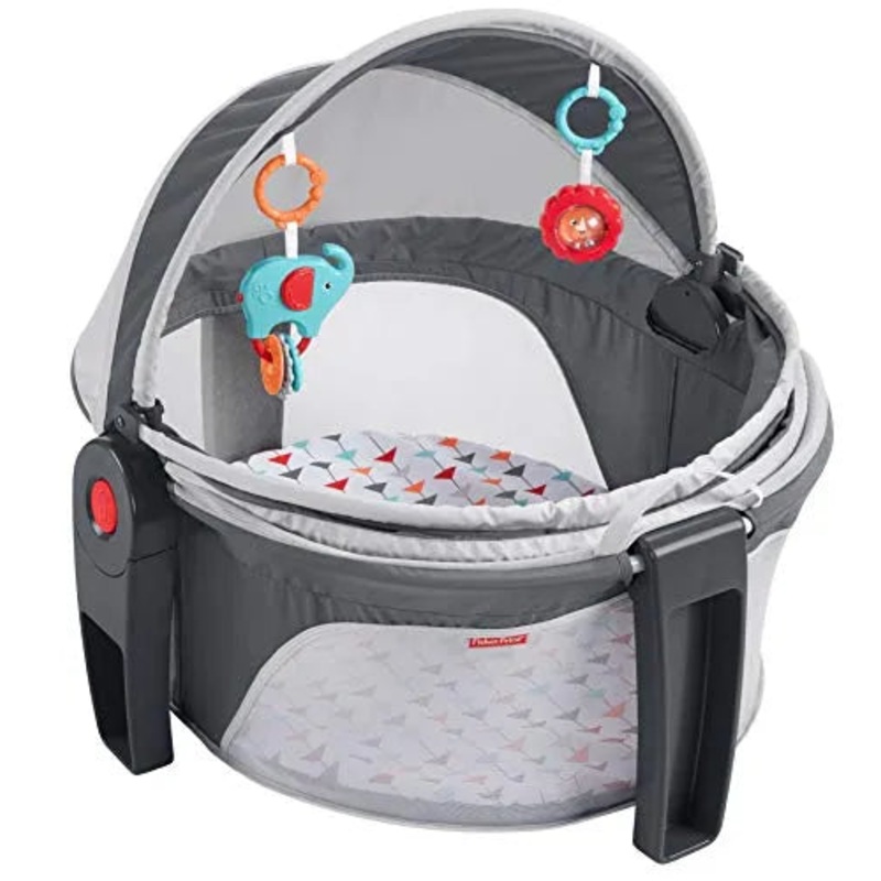 Portable Bassinet On-The-Go Baby Dome, Travel Play Space with Developmental Newborn Toys