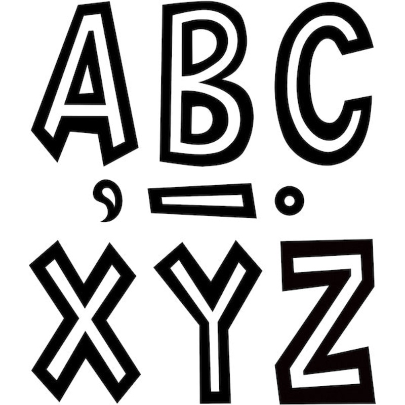 Black and White 7″ Fun Font Letters