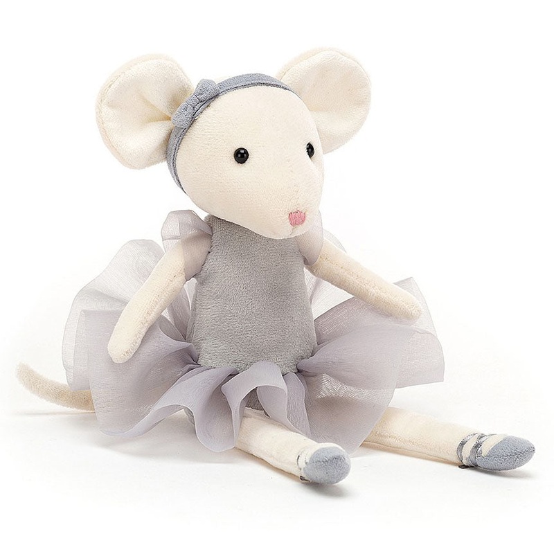 Jellycat Pirouette Mouse Pebble, 11″