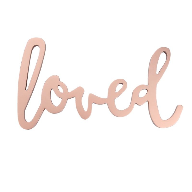Loved Rose Gold Wood Wall Decor