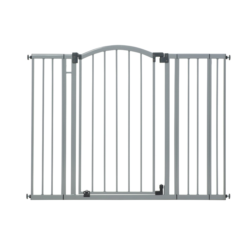 Main Street Pet and Baby Gate, Openings 29.5-53″ Wide, 38″ Tall – Cool Gray