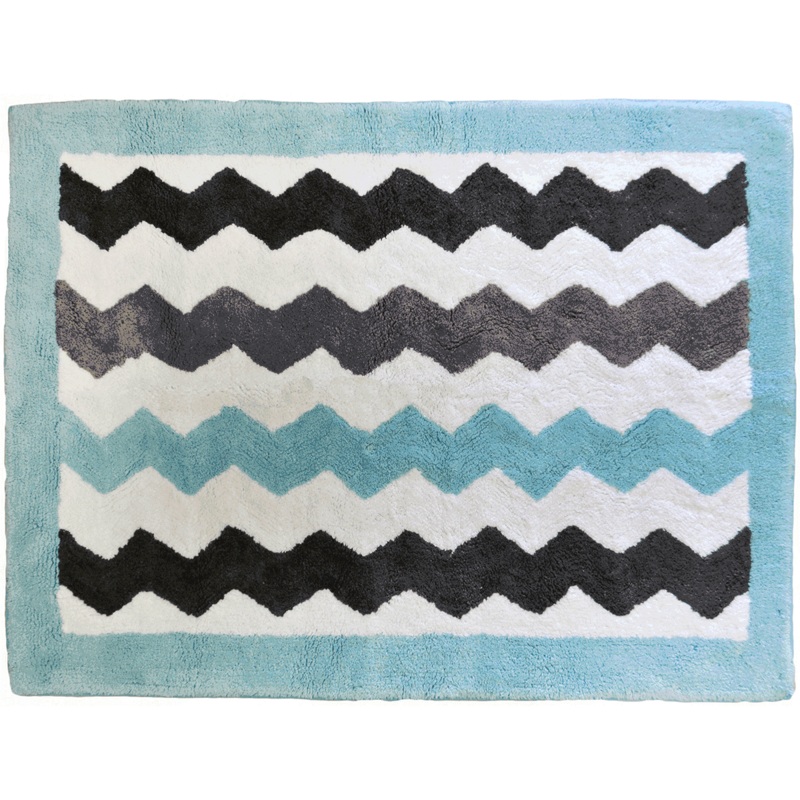 My Baby Sam Chevron Baby Aqua Rug