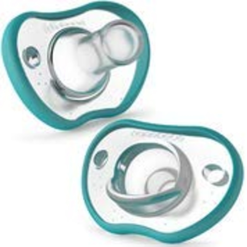 Nanobb Flexy Pacifiers, Teal, 2-Pack, 0-3 Months